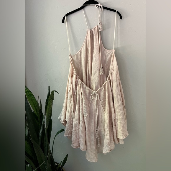NEW FREE PEOPLE CATCHING RAYS GAUZE MINI TUNIC DRESS L - Picture 5 of 6